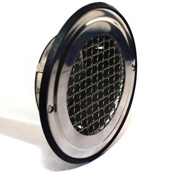 Edelstahl Abluftgitter mit Gitternetz Ø 125 mm