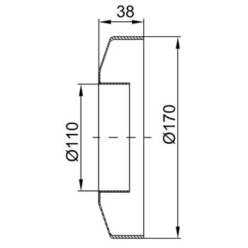 Siphon Rosette Wandrosette Kunststoff Dusche Bad K&uuml;che Sp&uuml;le Ablauf Sifon &Oslash; 110 mm 1 Stk.