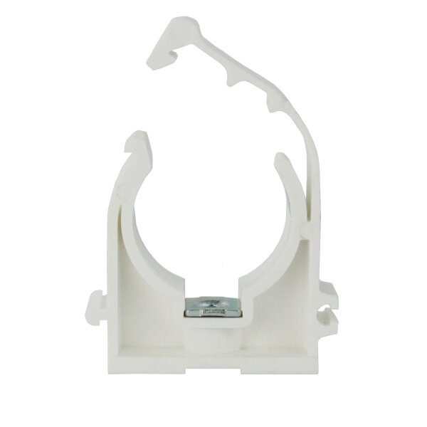 Rohrhalter Halter Klammer Rohrklemme Rohrschelle Fußbodenheizung Pool Teich Ø 15 mm TYP 7.1 einfach M6 Clip 25 Stk.