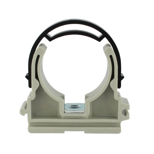 Rohrhalter Halter Klammer Rohrklemme Rohrschelle Fußbodenheizung Pool Teich Ø 16 mm TYP 5.1 einfach M6 u. Clip 25 Stk.