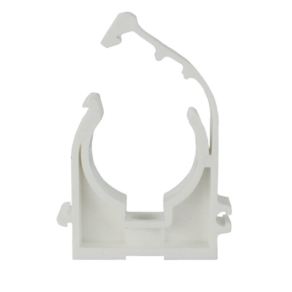 Rohrhalter Halter Klammer Rohrklemme Rohrschelle Fußbodenheizung Pool Teich Ø 22 mm TYP 7 einfach mit Clip 25 Stk.
