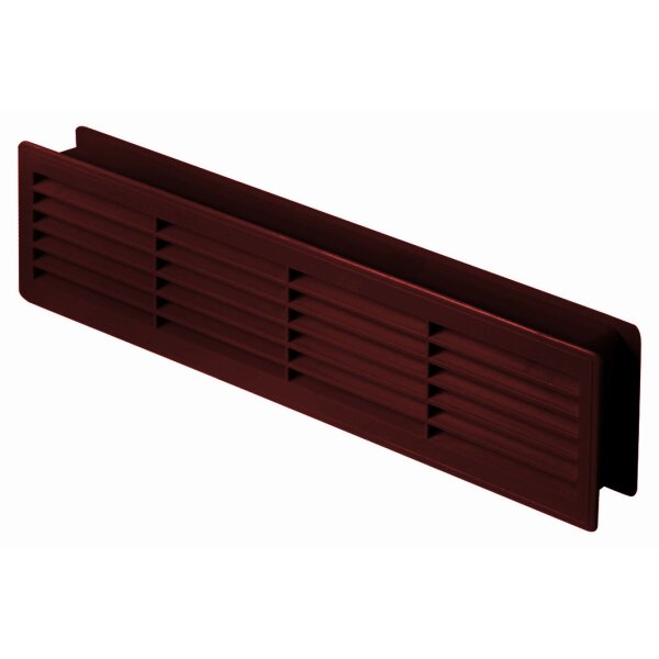 Lüftungsgitter Türlüfte Türlüftung Badezimmer Kunststoffgitter Abluft Zuluft 120 x 440 mm Rotbraun / Wenge