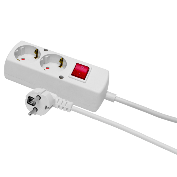 Mehrfachstecker 2- fach + Schalter 1,5 m