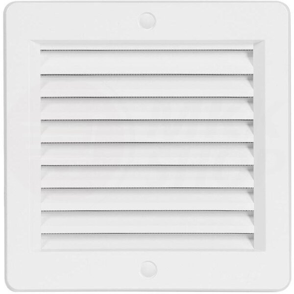 Lüftungsgitter Insektennetz edelstahl Kunststoff ASA Wetterschutz Lamellengitter Gitter 1. 150 x 150 mm weiß
