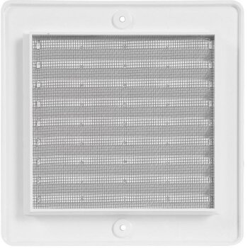 Lüftungsgitter Insektennetz edelstahl Kunststoff ASA Wetterschutz Lamellengitter Gitter 1. 150 x 150 mm weiß