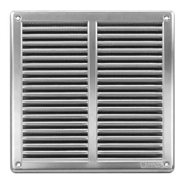 Lüftungsgitter Insektennetz edelstahl Kunststoff ASA Wetterschutz Lamellengitter Gitter 5. 250 x 250 mm edelstahl