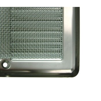 Lüftungsgitter Insektennetz edelstahl Kunststoff ASA Wetterschutz Lamellengitter Gitter 5. 250 x 250 mm edelstahl