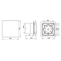 Ø 100 mm Wohnraumlüfter S-Line Timer / Nachlauf 