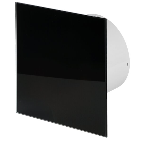 "STARLIGHT" Wohnraumlüfter Ø 100 mm in schwarz verschiedene Funktionen Nachlauf / Timer schwarz glänzend gerade