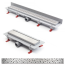 "SQUARE" Duschablauf Bodenablauf aus Edelstahl 850 mm / 85 cm matt Wand
