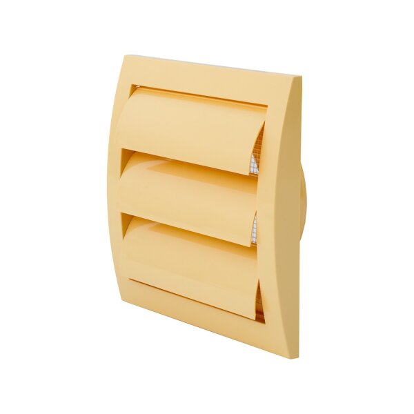 Lüftungsgitter mit Lamellen Wetterschutzgitter grau braun Jalousie Lamellengitter Ablufthaube Ø 125 mm beige