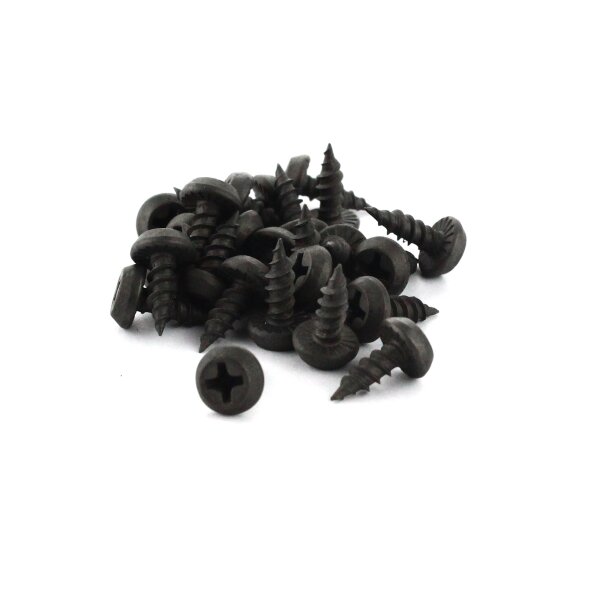 Blechschraube LN 3,5 x 11 mm Scharfe Spitze Flachkopf Kreuzschlitz schwarz Bohr 3,5 x 11 mm 100 Stück