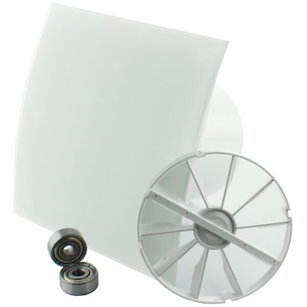Turbo "STARLIGHT" Badventilator Wohnraumlüfter Kugellager Rückstauklappe Ø 100 mm Drehzahlsteuerung/programmierbar weiß matt gebogen