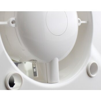 Ø125 mm Leise "MODERN" Wohnraumlüfter Rückstauklappe Feuchtesensor/Hygrostat weiß