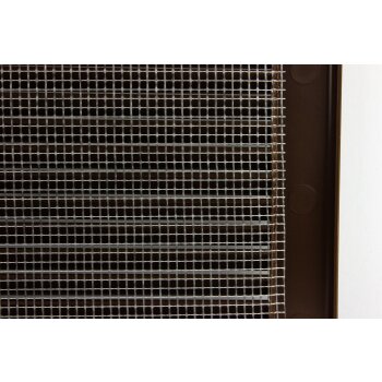 L&uuml;ftungsgitter Insektenschutz rechteckig quadratisch Lamellengitter braun wei&szlig; braun 180 x 250 mm