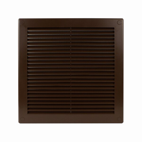 Lüftungsgitter Insektenschutz rechteckig quadratisch Lamellengitter braun weiß braun 250 x 250 mm