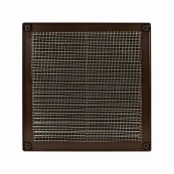Lüftungsgitter Insektenschutz rechteckig quadratisch Lamellengitter braun weiß braun 250 x 250 mm