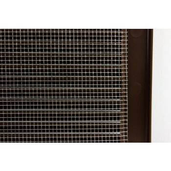 Lüftungsgitter Insektenschutz rechteckig quadratisch Lamellengitter braun weiß braun 250 x 250 mm