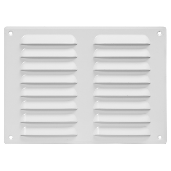 Lüftungsgitter Insektenschutz Stahlblech 255 mm x 190 mm weiß