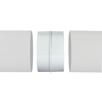 PVC Kunststoff Verbindungsst&uuml;ck mit R&uuml;ckstauklappe &Oslash; 100 mm