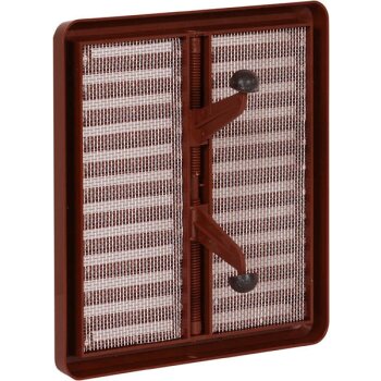 Lüftungsgitter mit einstellbaren Flügeln in braun 150 x 150 mm