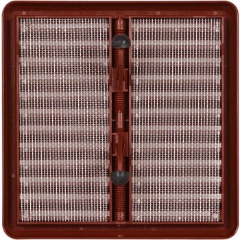 Lüftungsgitter mit einstellbaren Flügeln in braun 150 x 150 mm