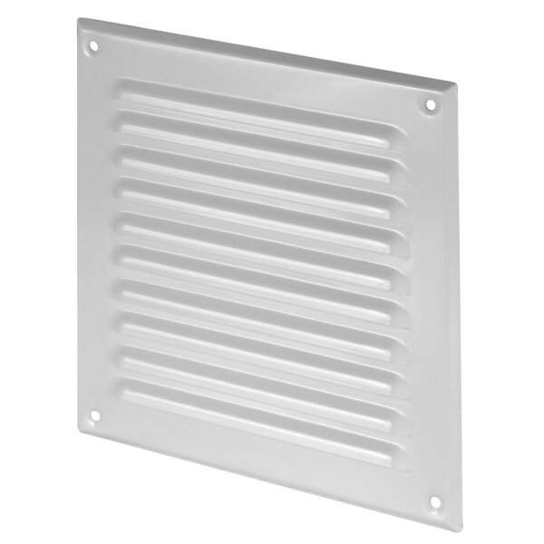 Metall Lüftungsgitter verschiedene Größen und Ausführungen 165 x 165 mm weiß