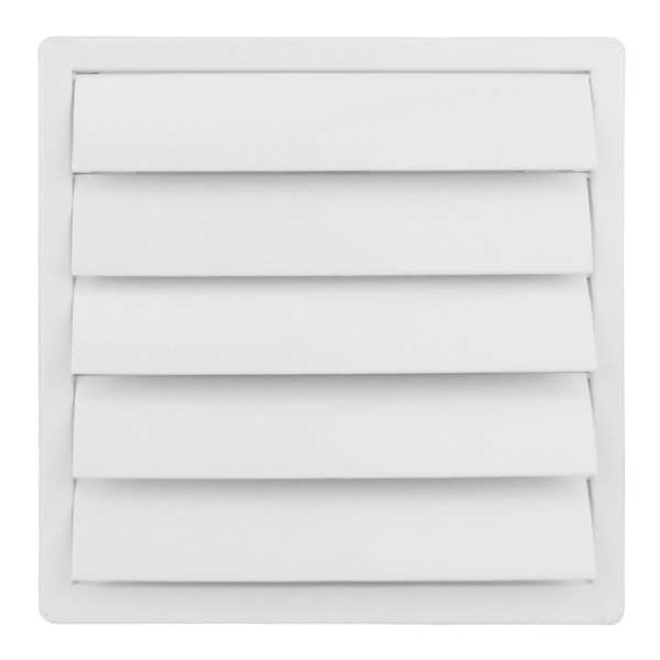 Lüftungsgitter Lamellengitter Wetterschutz Kunststoff 170 x 170 mm Ø 100 mm weiß