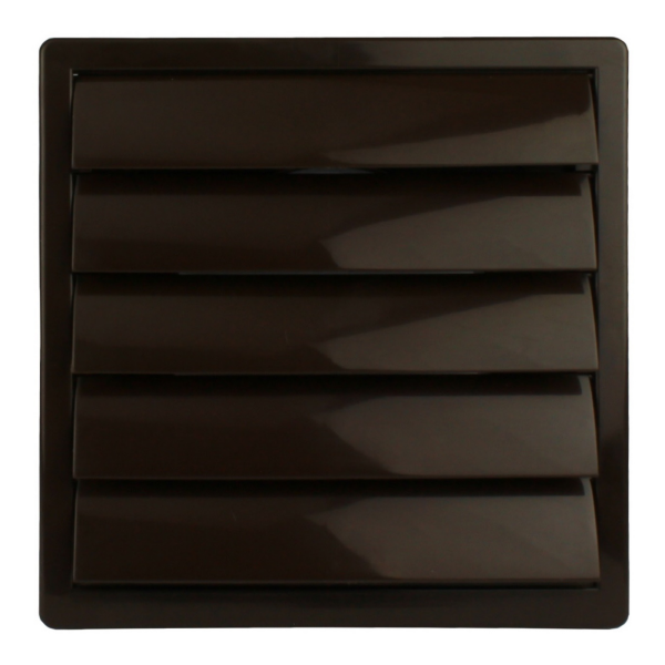 Lüftungsgitter Lamellengitter Wetterschutz Kunststoff 170 x 170 mm Ø 100 mm braun