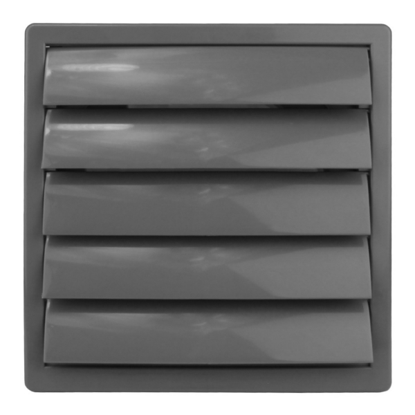 Lüftungsgitter Lamellengitter Wetterschutz Kunststoff 170 x 170 mm Ø 120 mm grau