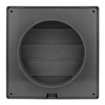Lüftungsgitter Lamellengitter Wetterschutz Kunststoff 170 x 170 mm Ø 120 mm grau