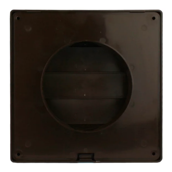 Lüftungsgitter Lamellengitter Wetterschutz Kunststoff 170 x 170 mm Ø 150 mm braun