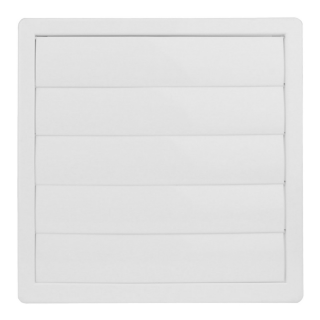 Lüftungsgitter Lamellengitter Wetterschutz Kunststoff 170 x 170 mm Ø 120 mm weiß