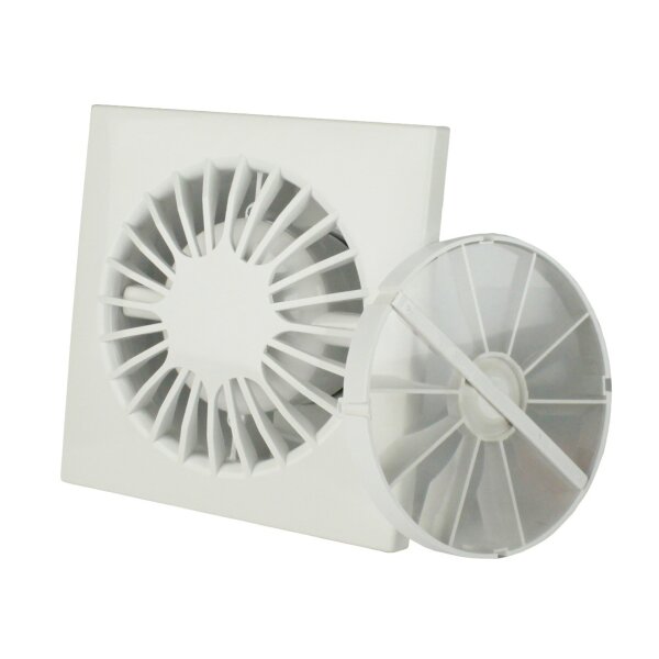Badventilator Ø100 mm weiß leise 5 Watt   Standard mit Rückstauklappe