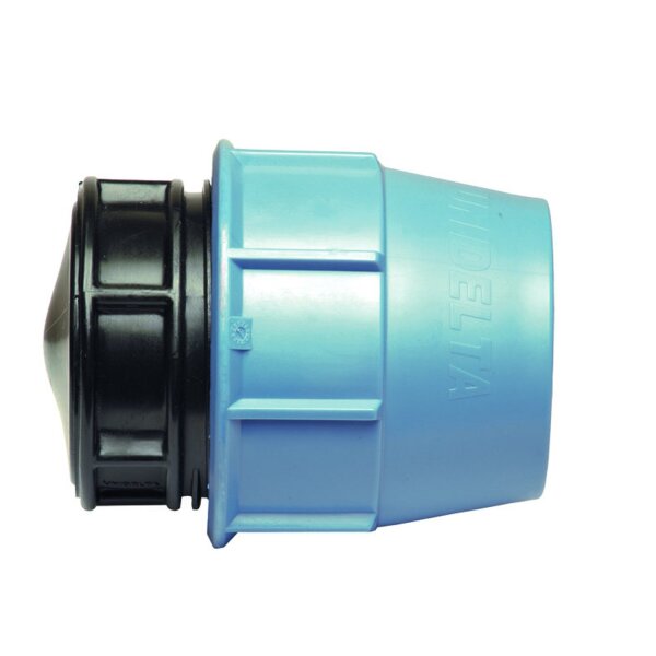 PE/PP Endkappe mit Klemmverschraubung bis 16 bar 63 mm