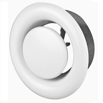 Abluft Anemostat aus Metall in weiß Ø 100 mm...