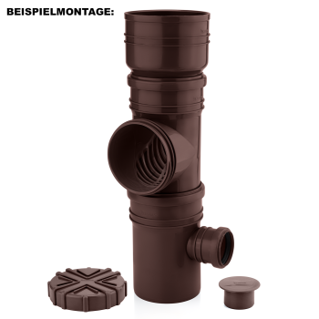 Entwässerungssystem DN110 braun Reinigungsrohr DN110