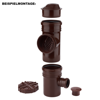 Entwässerungssystem DN110 braun Reinigungsrohr DN110