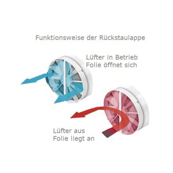Kanal Rohrventilator Rohreinschub Lüfter Abluft Ventilator leise Ø 100 mm Standard mit Rückstauklappe
