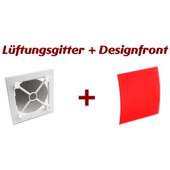 L&uuml;ftungsgitter Wandhalterung mit wechselbarer Designfront Designpanel &Oslash; 100 mm wei&szlig; silber geb&uuml;rstet (PES)