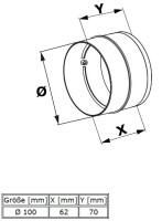 Verbinder mit Rückstauklappe Ø100 mm 3
