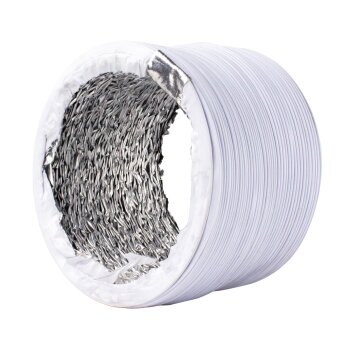 Abluftschlauch Flexschlauch flexibel Isolierung Ø 100 Ø 125 Klimaanlage Trockner 1 meter weiß Ø 125 mm