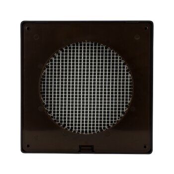 Lamellengitter Lüftungsgitter Insektennetz Wetterschutz Kunststoff 170 x 170 mm Ø 100 mm braun