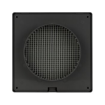Lamellengitter Lüftungsgitter Insektennetz Wetterschutz Kunststoff 170 x 170 mm Ø 150 mm anthrazit / graphit