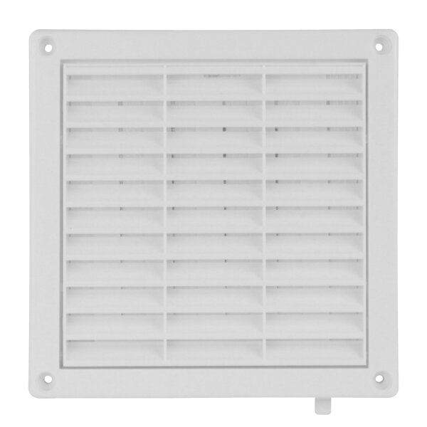 Lüftungsgitter Lamellengitter regulierbar Insektennetz 170 x 170 mm Ø 100 mm weiß