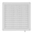 Lüftungsgitter Lamellengitter regulierbar Insektennetz 170 x 170 mm Ø 100 mm weiß