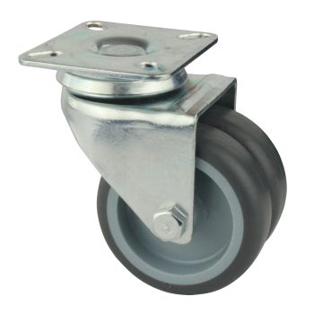 Transportrolle max. Traglast 100 kg Doppelrolle Gleitlager Bremsbar