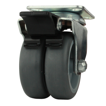 Transportrolle max. Traglast 100 kg Doppelrolle Gleitlager Bremsbar &Oslash; 50 mm mit Bremse