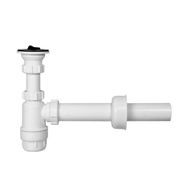 Flaschensiphon Ger&auml;teanschluss &Oslash; 40 mm mit Ablaufventil ohne Ger&auml;teanschluss