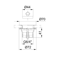 Ablaufventil G6/4" Ø 70 mm mit Stopfen 3